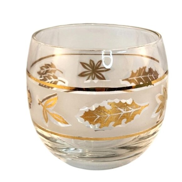 Culver Starlyte Roly Poly Lowball Old Fashioned Glasses Frosted Band Design Mid - Picture 5 of 7